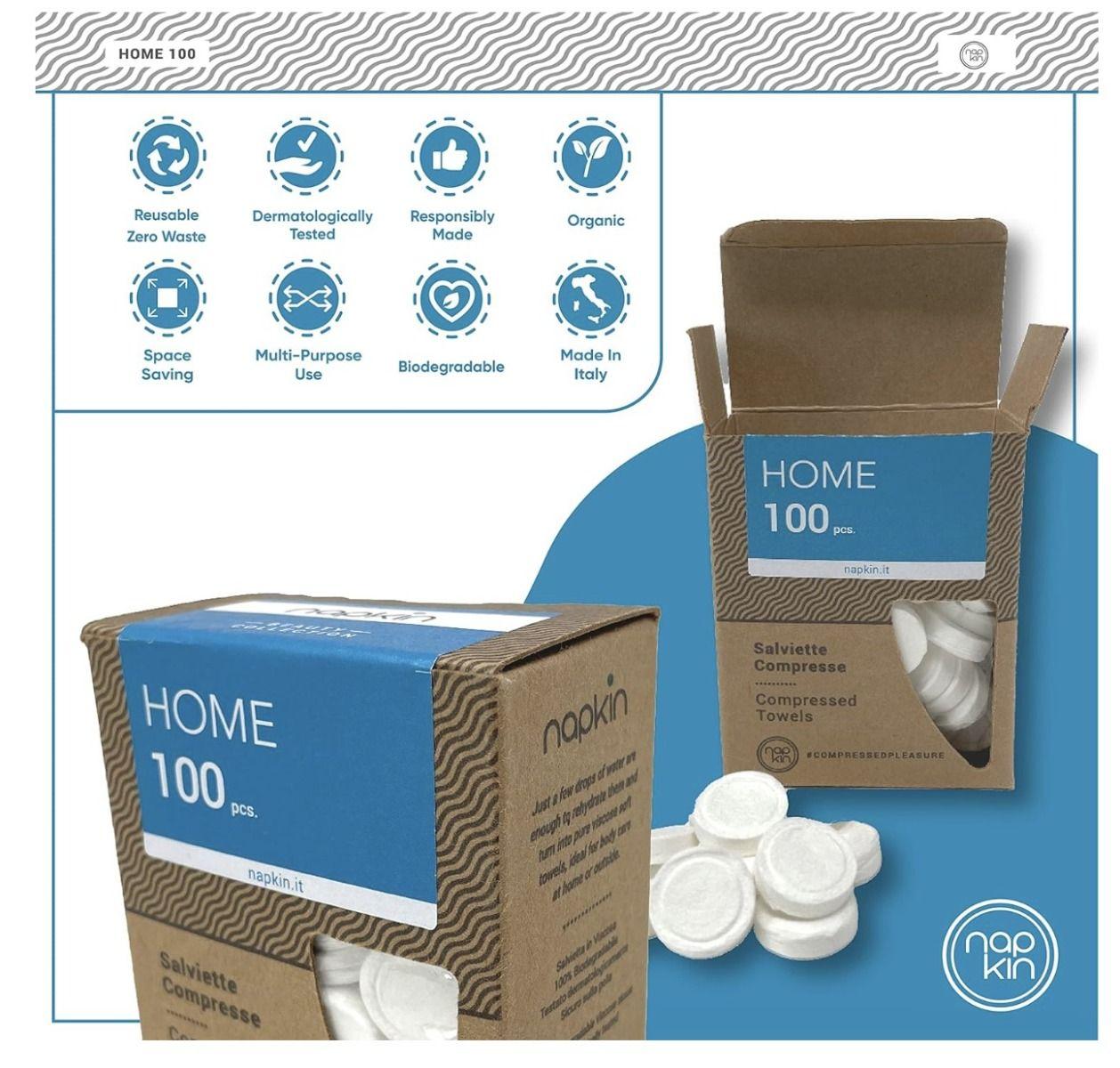 Napkin Home 100 compressed wipes