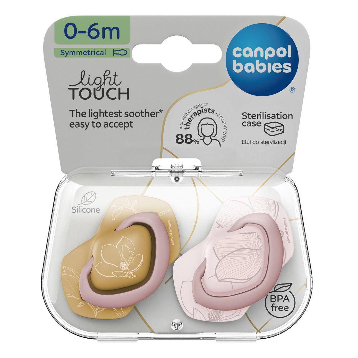 Canpol Gold Babies Light Touch Pink 0-6m Silicone Symetrical Soother 2pcs
