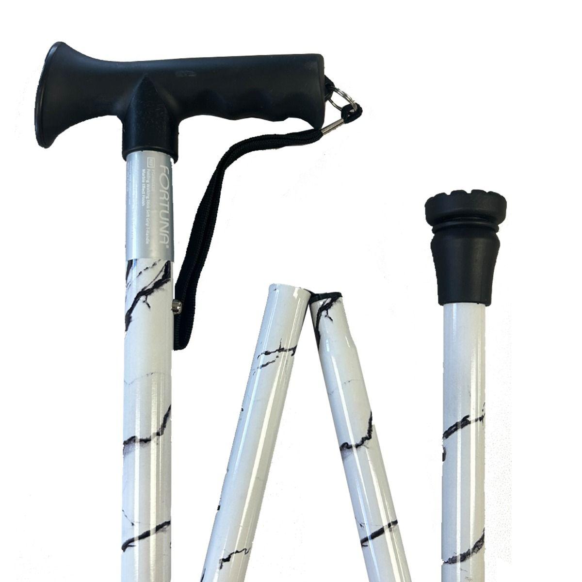 Marble Walking Stick Folding Height Adjustable T-Handle