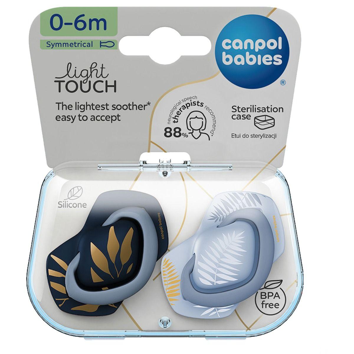 Canpol Gold Babies Light Touch Blue 0-6m Silicone Symetrical Soother 2pcs