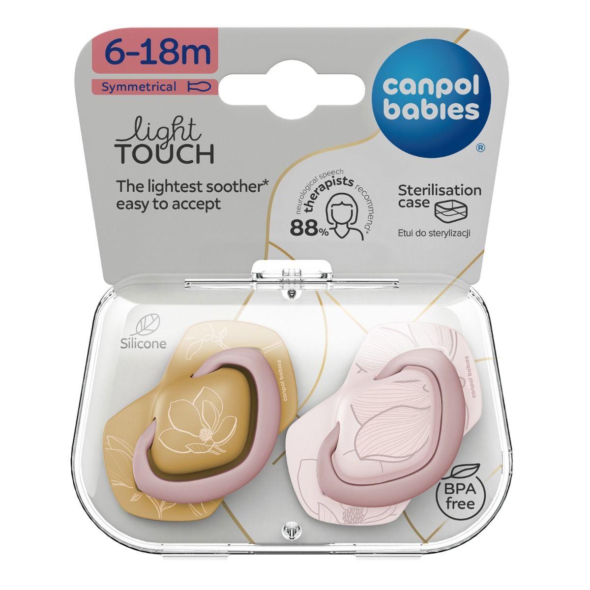 Canpol Gold Babies Light Touch Pink 6-18m Silicone Symetrical Soother 2pcs