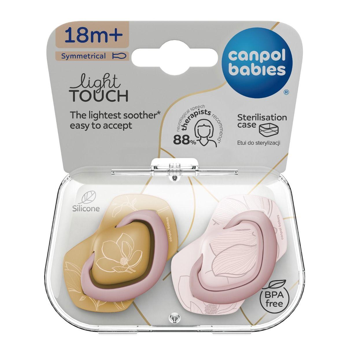 Canpol Gold Babies Light Touch Pink 18m+ Silicone Symetrical Soother 2pcs