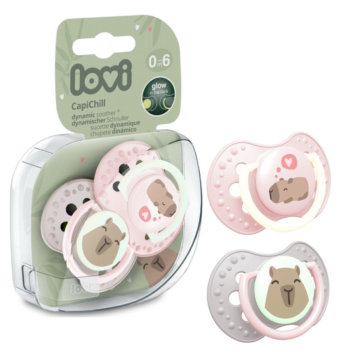 LOVI Silicone Dynamic Soother 0-6m 2 pcs CapiChill Girl