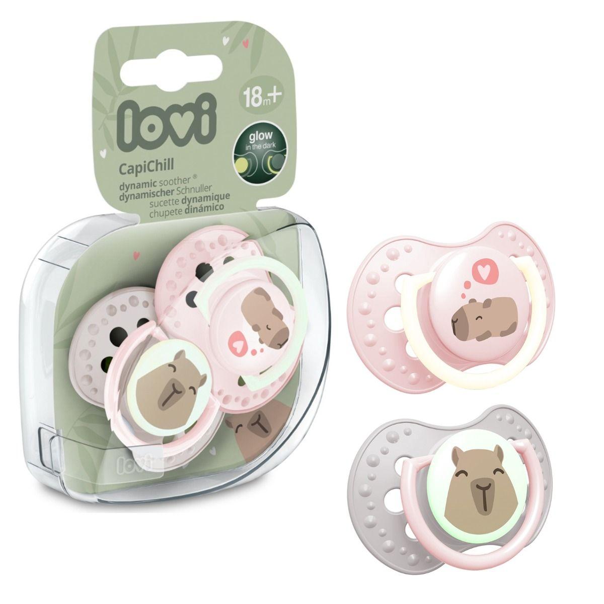 LOVI Silicone Dynamic Soother 18m+ 2 pcs CapiChill Girl