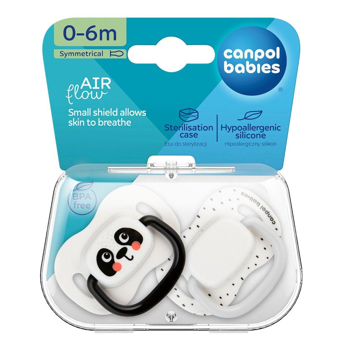 Canpol BabiesBoo White 0-6m Silicone Symmetrical Soother 2psc