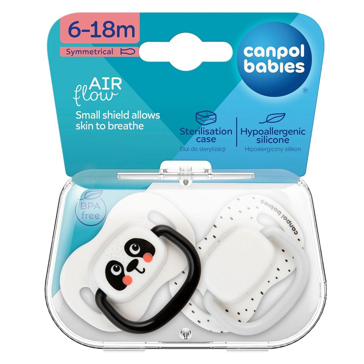 Canpol BabiesBoo White 6-18m Silicone Symmetrical Soother 2psc