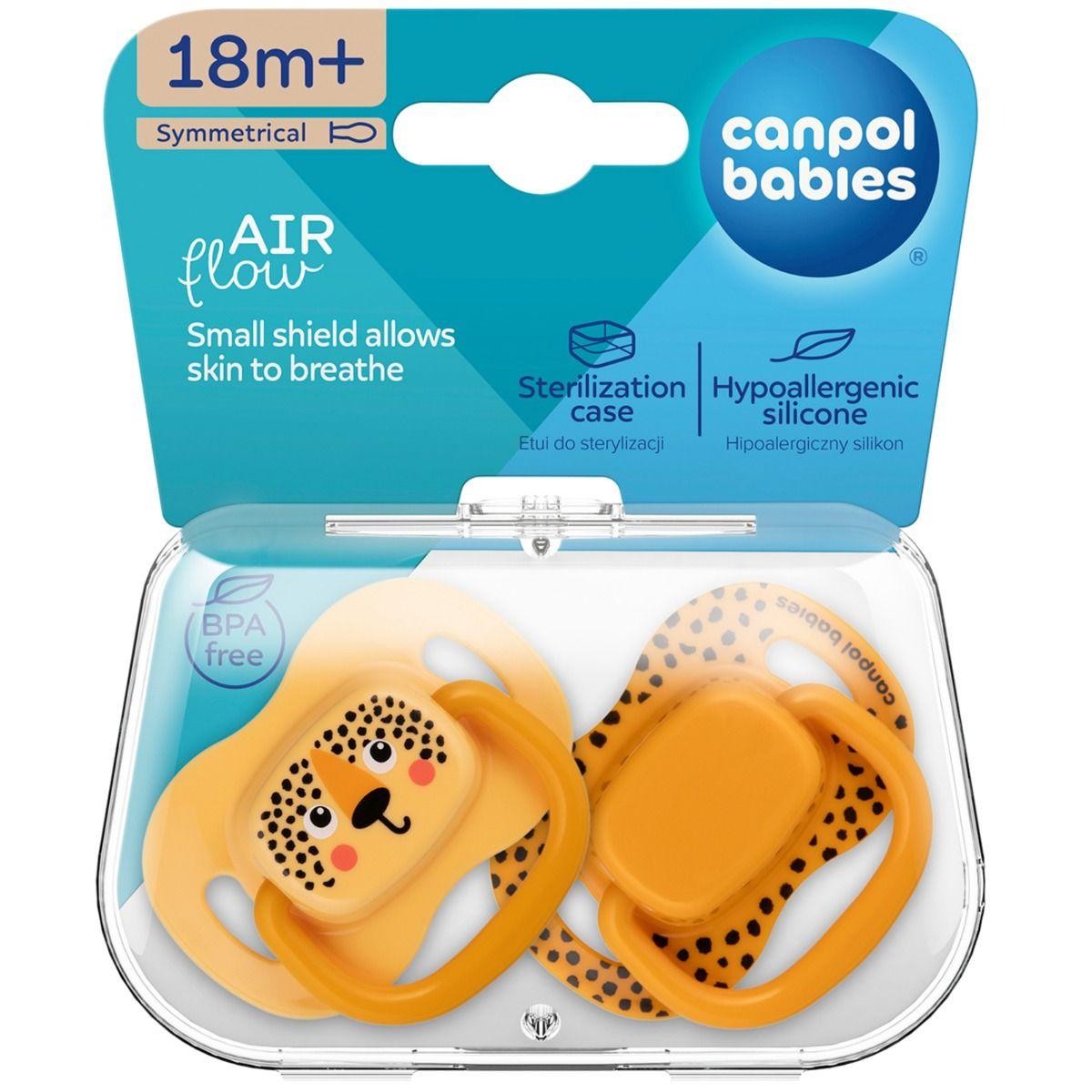 Canpol BabiesBoo Orange 18m+ Silicone Symmetrical Soother 2psc
