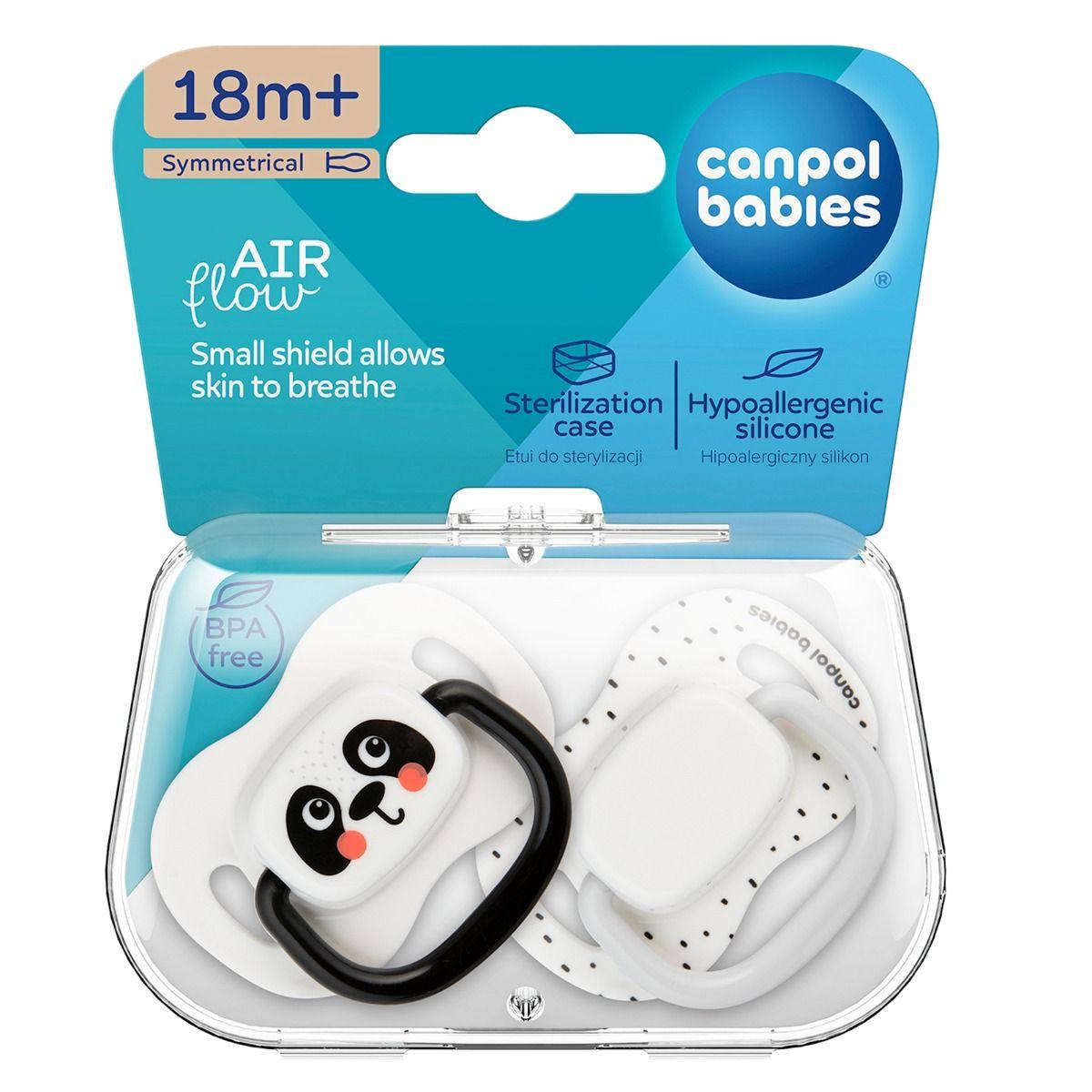 Canpol BabiesBoo White 18m+ Silicone Symmetrical Soother 2psc