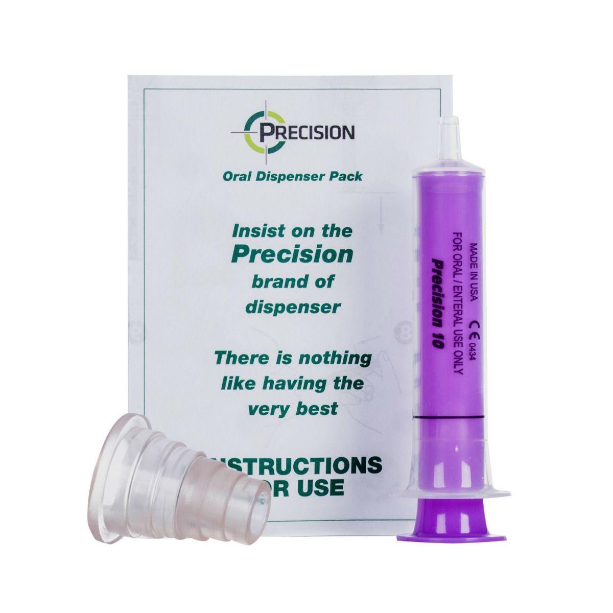 Precision  Purple Oral Syringes - 10ml - With Bung & Instruction Leaflet