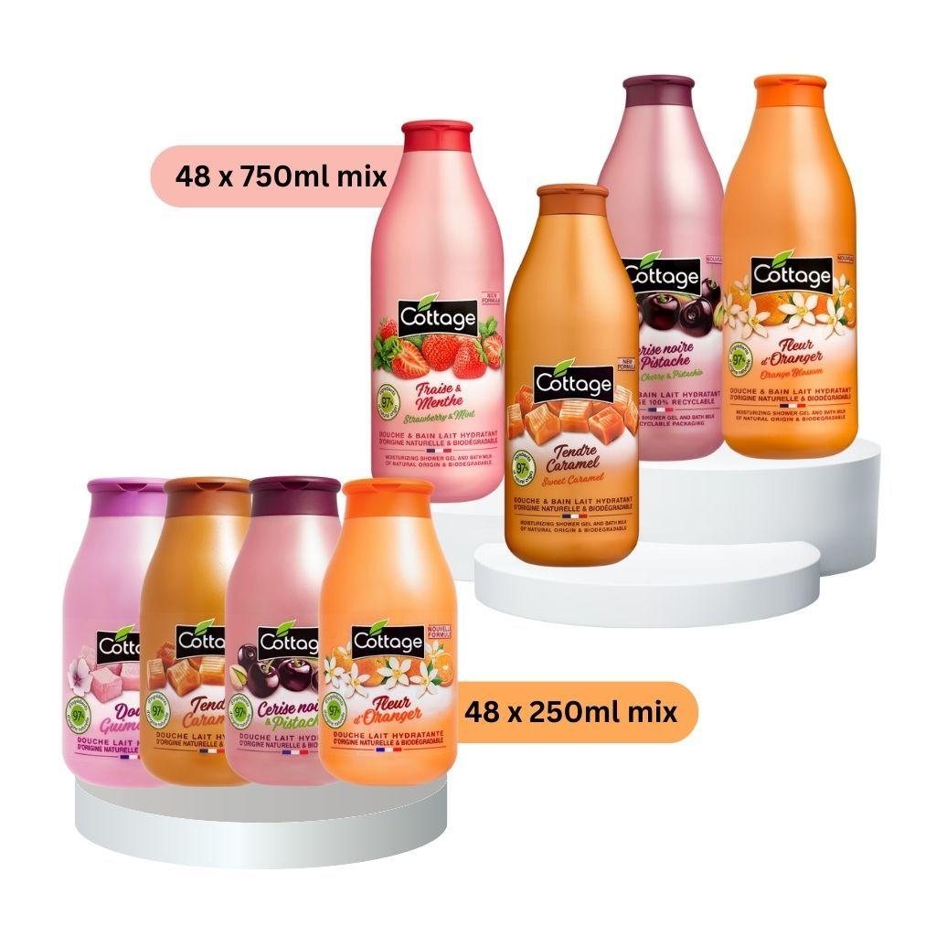 Cottage Moisturising Shower Milk and Moisturising Shower Gel & Bath Milk Bundle