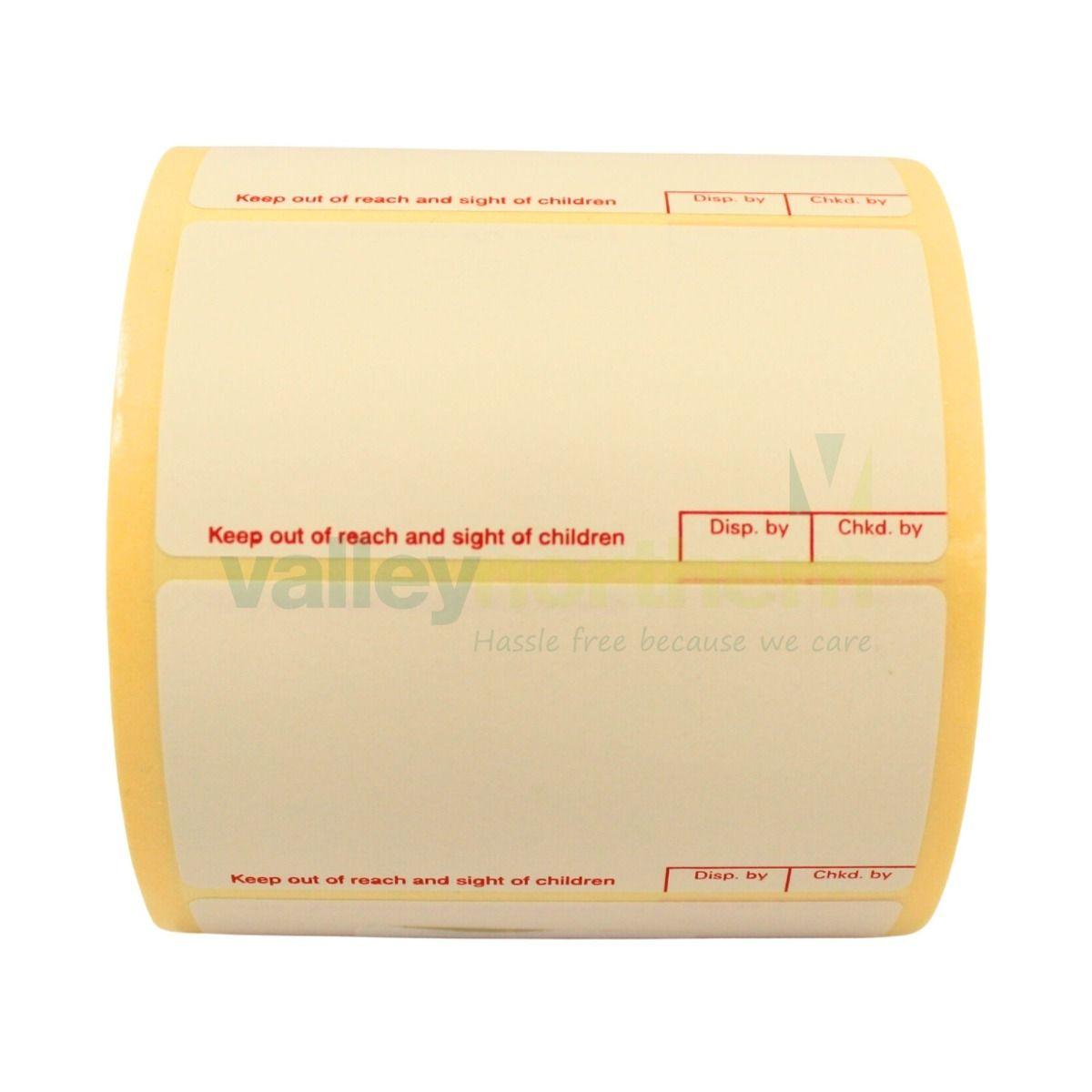 DCL(30) Status Dispensing Prescription Labels Dispensed By, Checked By Boxes 72x36mm. Pack of 30,0000