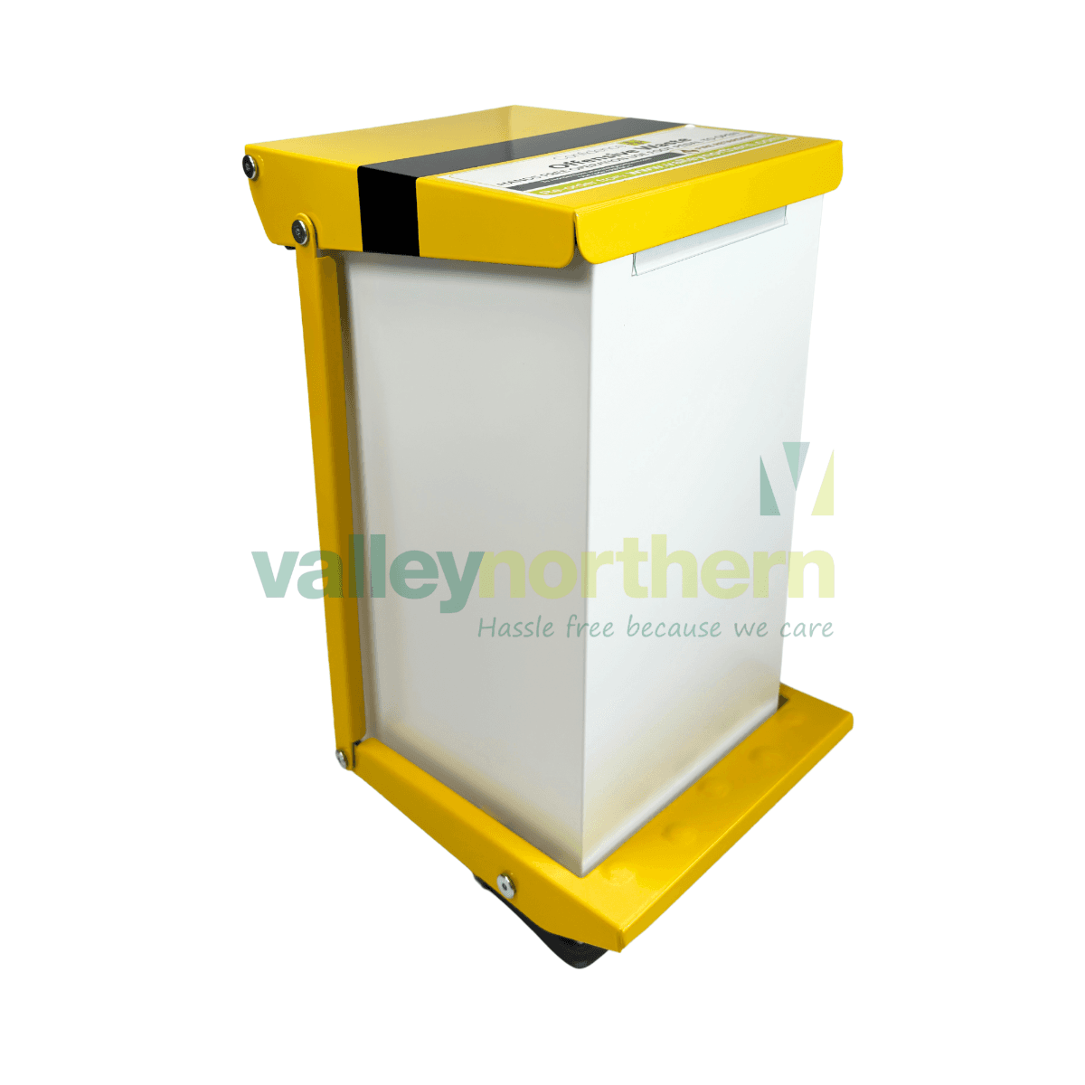 20L Tiger Stripe YellowBlack Lid Offensive Waste Sackholder Fire Retardent Waste Bin - FRB20L-T