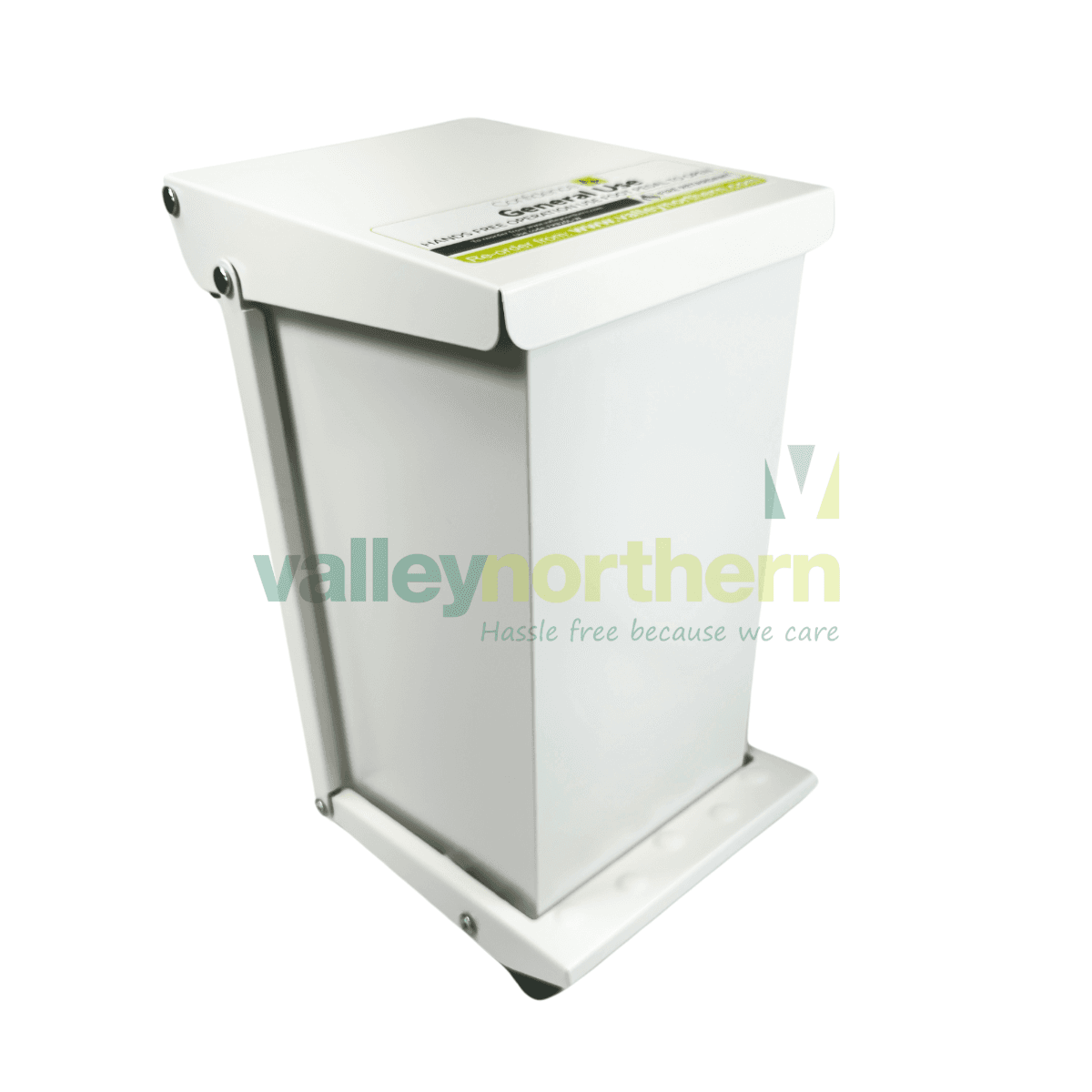20L Bin with White Lid, "general use" - Sackholder Fire Retardent Waste Bin - FRB20L-W
