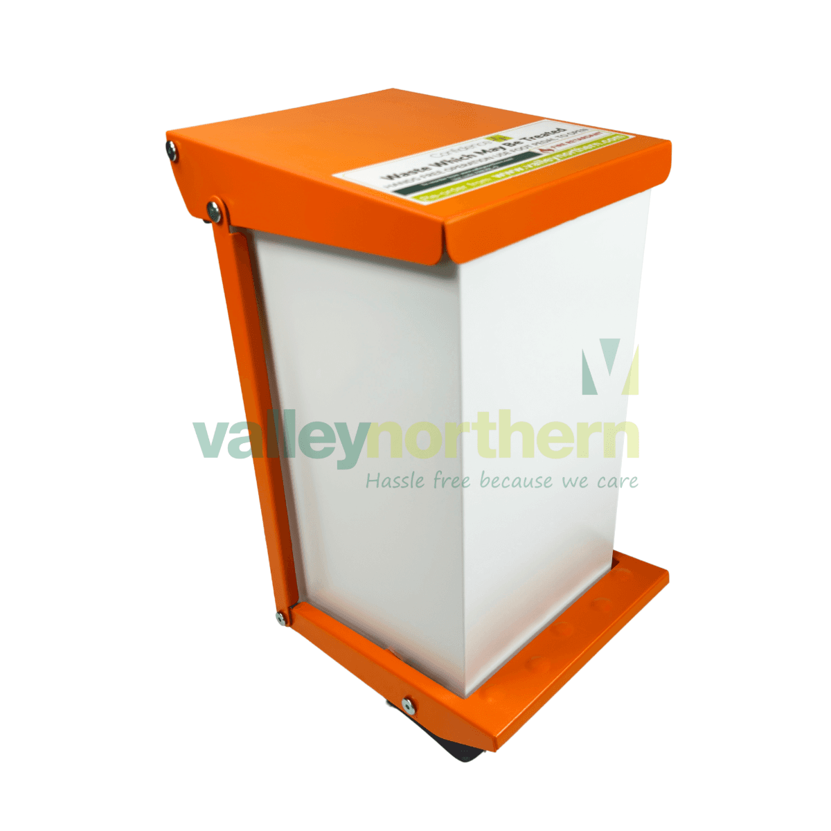 50L Bin with Orange Lid, "Waste which may be treated" Sackholder Fire Retardent Waste Bin - FRB50L-O