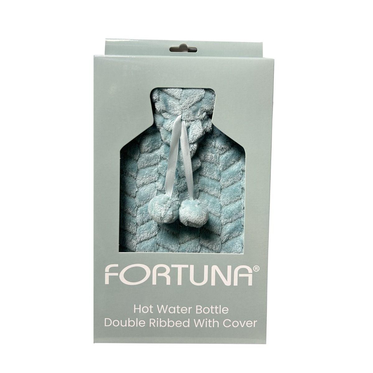 Fortuna Hot Water Bottle with Plush Cover Teal
