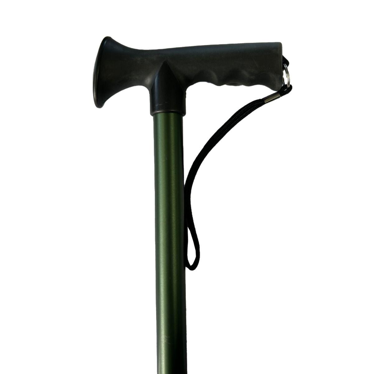 Green Matt Walking Stick Height Adjustable T-Handle