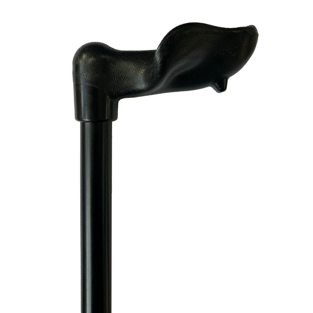 Black Walking Stick Anatomical Right Height Adjustable