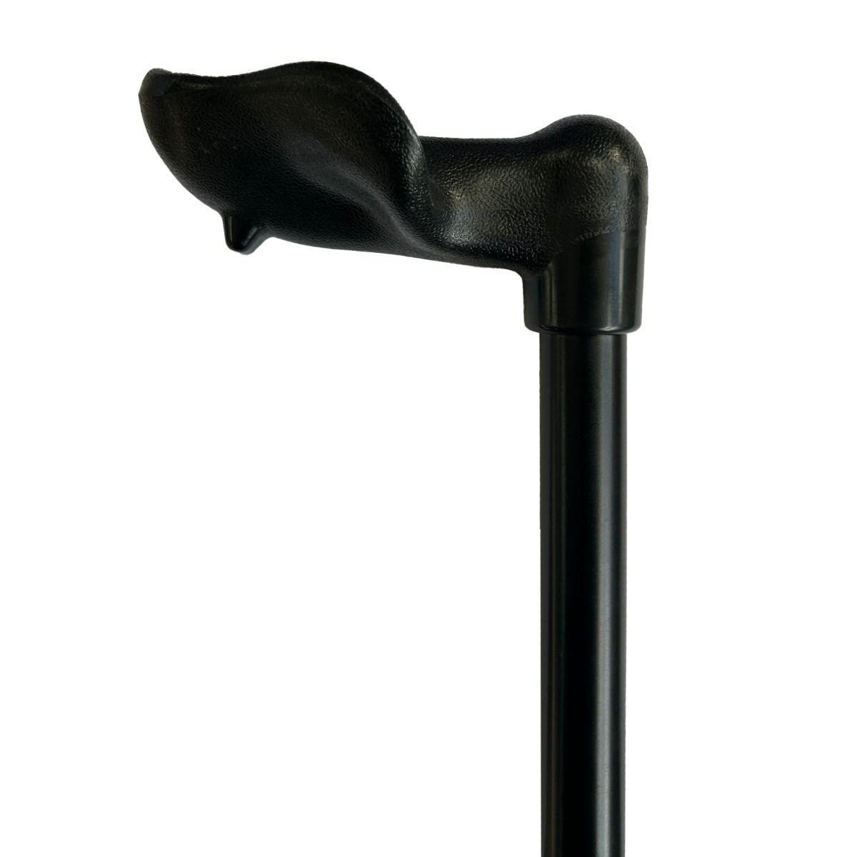 Black Walking Stick Anatomical Left Height Adjustable