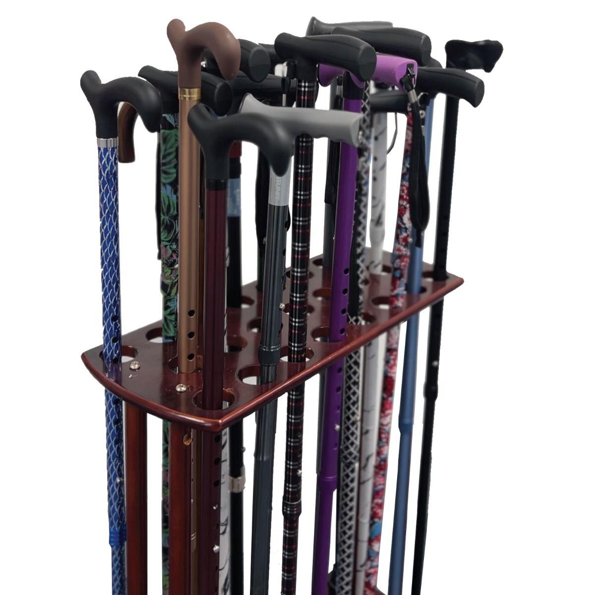 Wooden Walking Stick Stand Holds 23