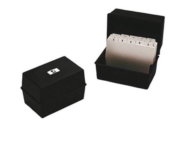 Q-Connect Card Index Box 203 x 127mm Black KF10020