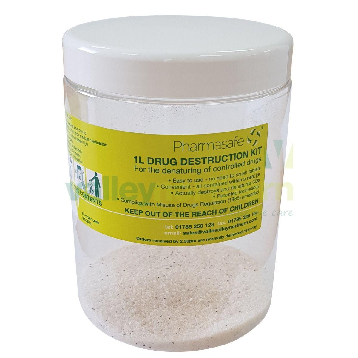 Pharmasafe  Controlled Drug Denaturing Destruction Kits - 1L
