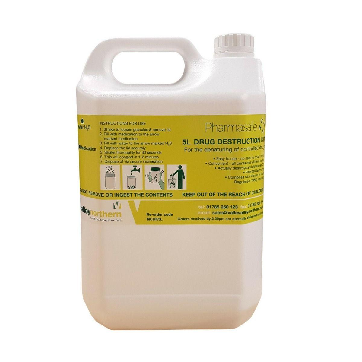 Pharmasafe  Controlled Drug Denaturing Destruction Kits - 5L