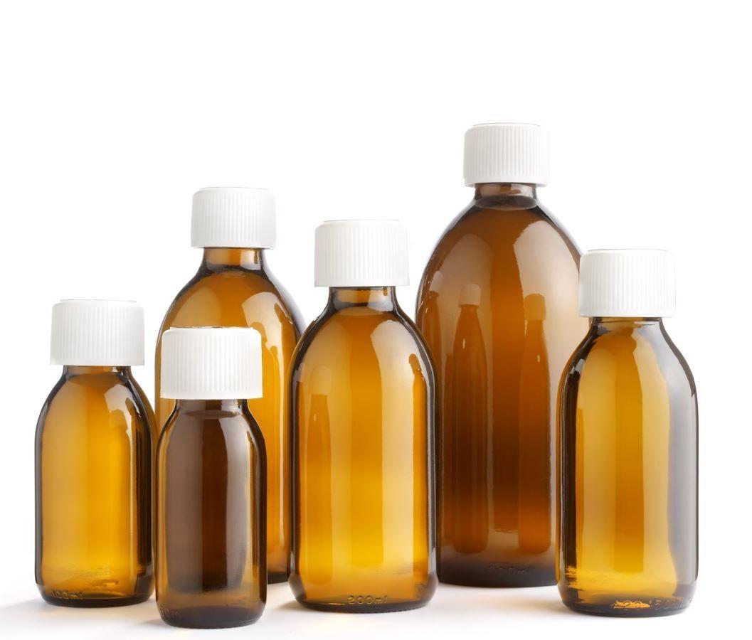 Denward 42 X 150Ml Medopac Round Glass Medicine Bottle Cappe