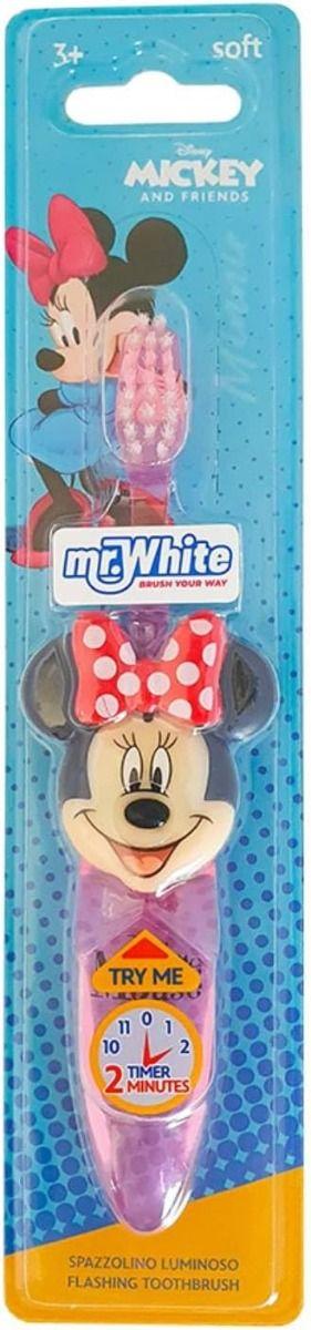 Disney Minnie Mouse Flashing Toothbrush for Kids with 2 Minute Flashing Light, Soft Rounded Bristles, and Comfortable Handle Grip for Children Ages 3+