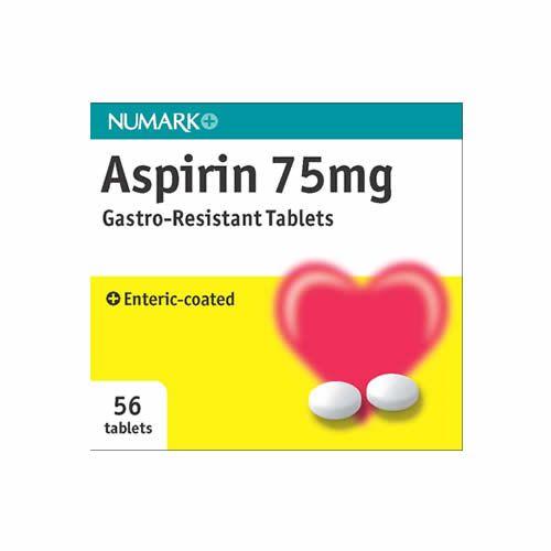 Numark (Tertiary) Aspirin 75mg Gastro Resistant Tablets 56's