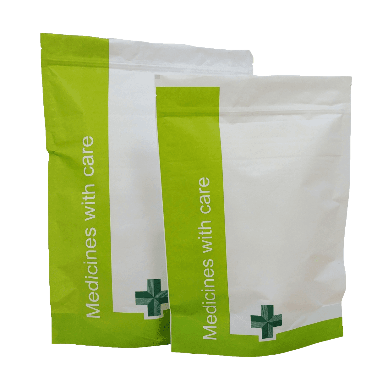 Paper 356x254x76mm Medicine With Care Grip Seal Bags