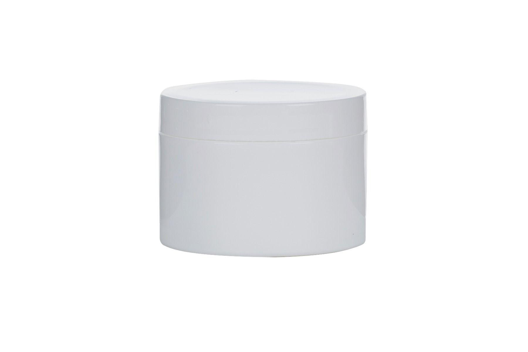 White Plastic Ready Capped Ointment Pots - 100ml - Straight Sided Jar With Screw Lid