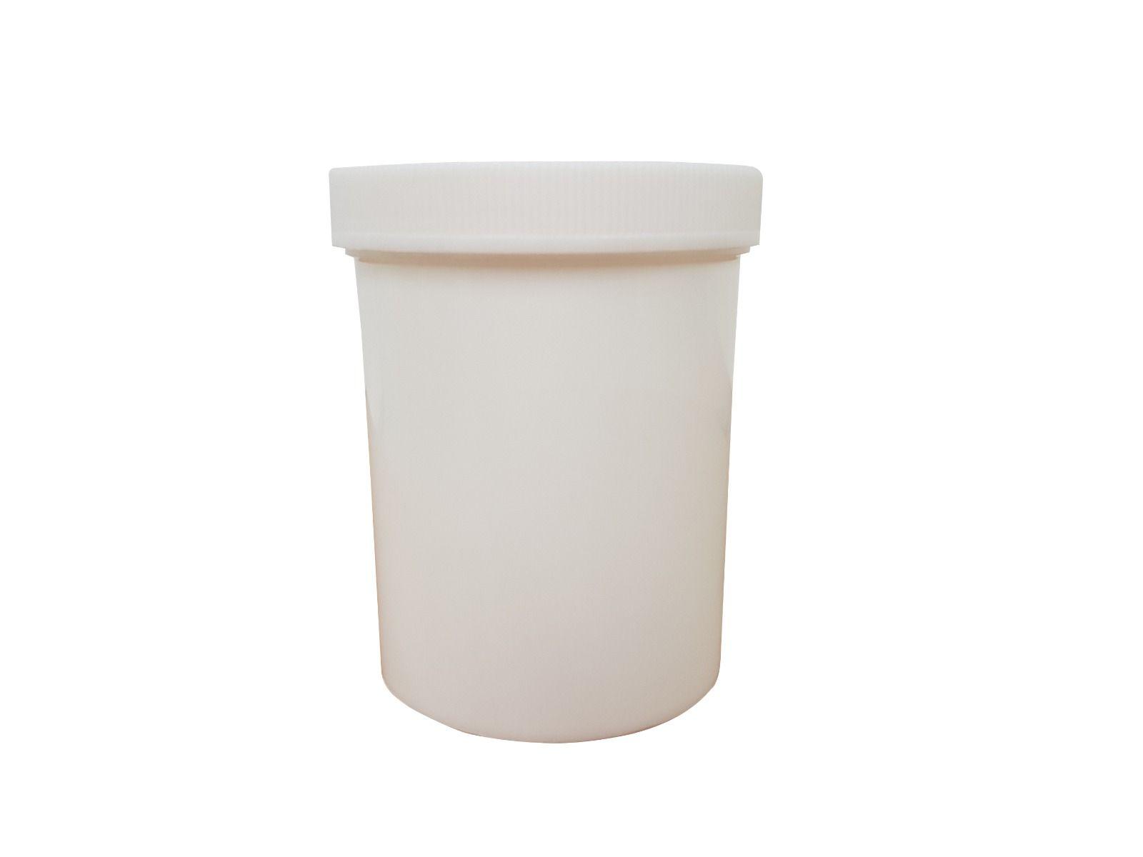 White Plastic Ready Capped Ointment Pots - 200ml -  Straight Sided Jar With Screw Lid