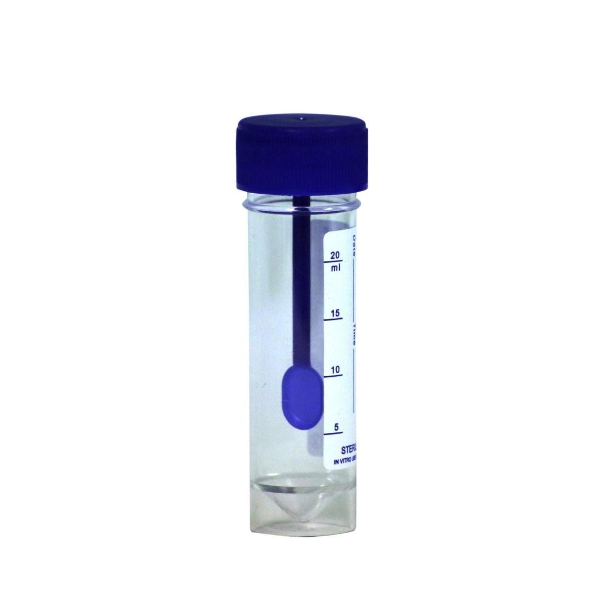 Sample Bottle - Thin 30ml With Spoon  Universal Specimen Urine Container