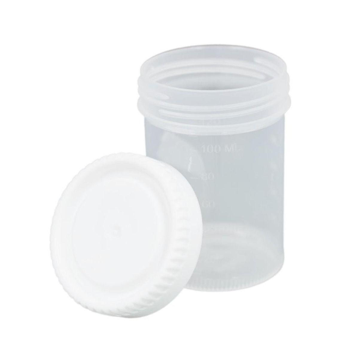 120ml Specimen Jar - Clear - With Lid  Universal Specimen Urine Container