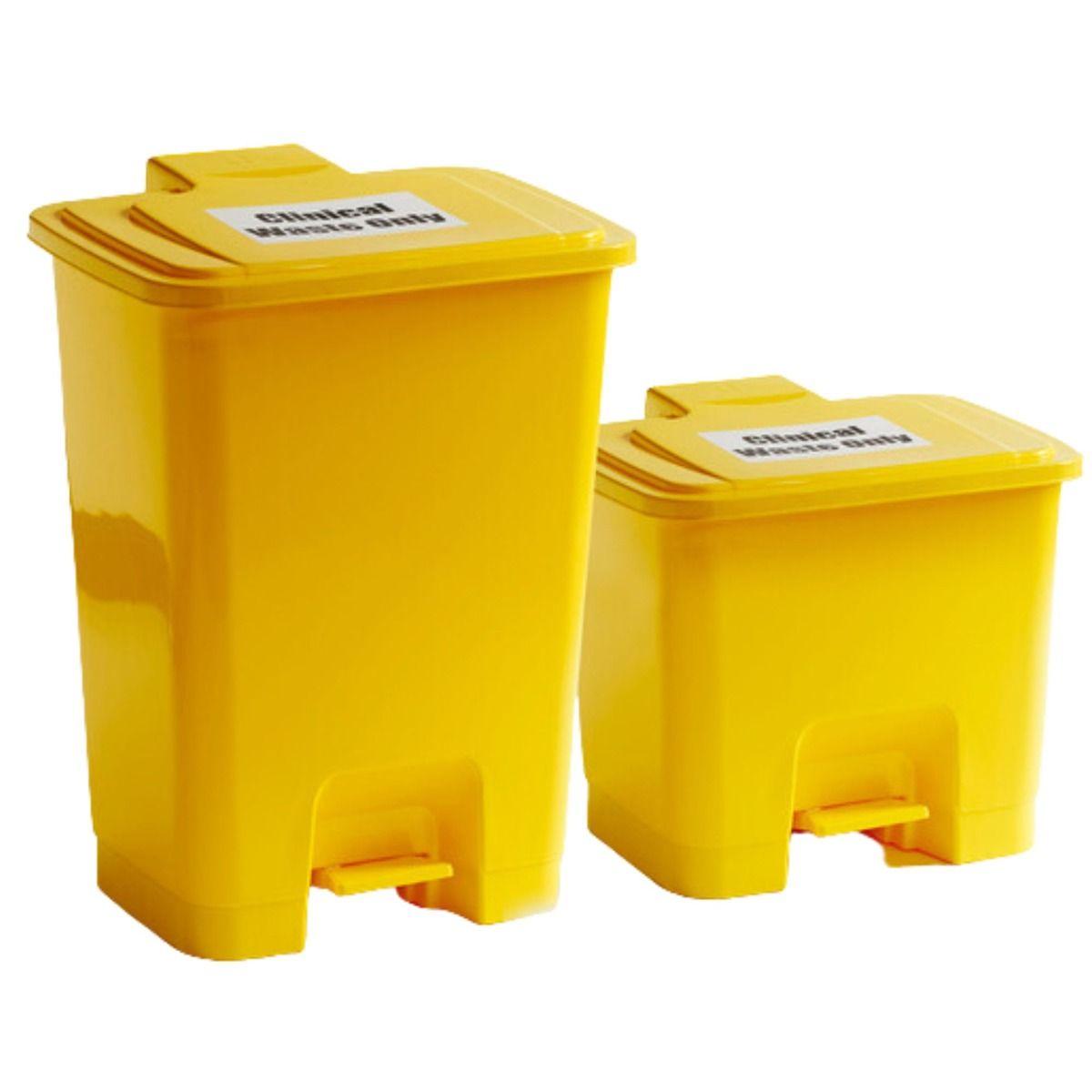 Sackholder Yellow 15 litre Plastic Step On Pedal Operated Bin Container