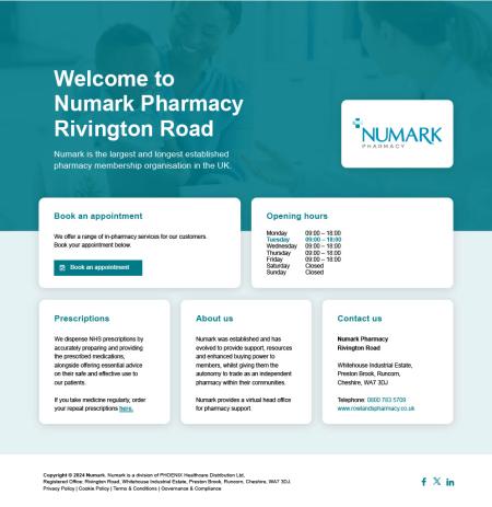 Numark Single Page Website Homepage